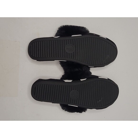 Victorias Secret Slippers Shoes  Size 5/6 Satin Faux Fur Trim Polka Dot - Picture 7 of 9